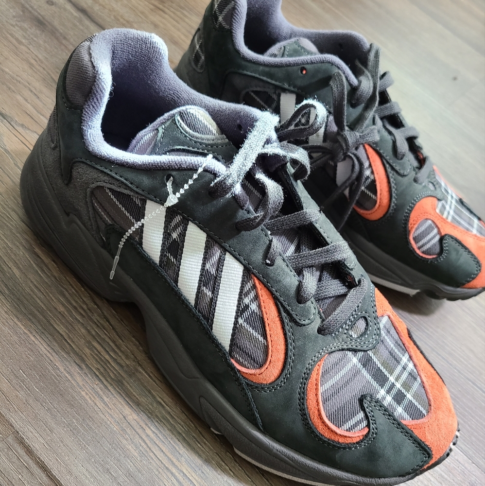 New Adidas Yung 1 Orange Plaid EF3967